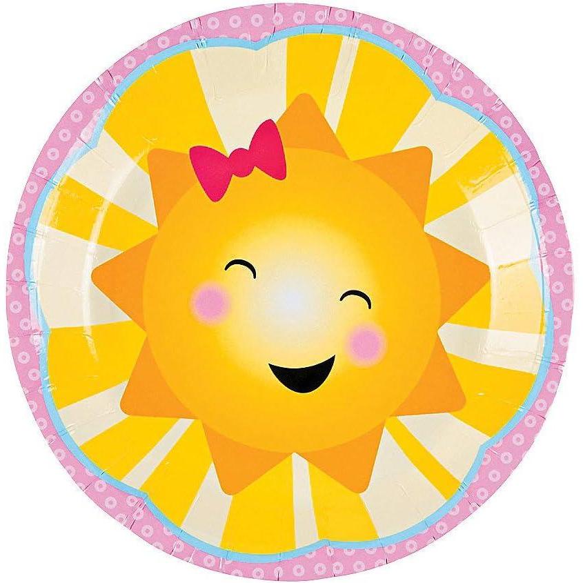 imageFun Express You Are My Sunshine Party Paper Dessert Plates  Sunshine Dinner Plates  Disposable Tableware for Sun Birthday Party Supplies Baby Shower Birthday Decorations  8 Pieces