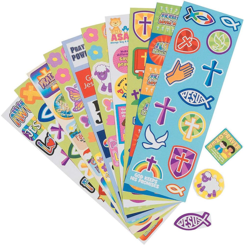 imageReligious Sticker Assortment Bulk Set of 100 Sheets Sunday School Supplies
