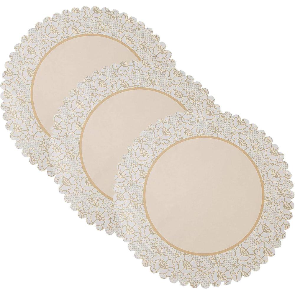 imageShabby Chic Lace Placemats  Bulk Set of 50 Disposable Paper  Vintage Party Supplies IvoryNude