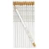 Fun Express Personalized Pencils (Gold), 24 Pieces, Teaching, Writing, Branded, Office Supplies(Solid White)