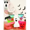 Fun Express Set of 12 Pieces Ghost Shape Cups with Straw for Halloween, Holds 8 oz, BPA Free Plastic, Kids Party Supplies, White