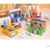 Fun Express Table Caddy Storage Baskets – Set of 6 – Stack for Easy Storage – Basket has 4 Compartments – Classroom Caddies for Teachers and Daycare Supplies – VBS Vacation Bible School Supplies/Decor