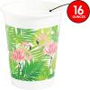 Tropical Flamingo Disposable Plastic Cups – Bulk set of 50, Each Holds 16 oz – Luau and Tiki Party Supplies(50 Count (Pack of 1))