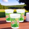 Tropical Flamingo Disposable Plastic Cups – Bulk set of 50, Each Holds 16 oz – Luau and Tiki Party Supplies(50 Count (Pack of 1))