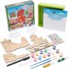 Fun Express 3D DIY Dinosaur Wood Puzzle Painting Kit, All in One Kids Craft Kit, Birthday and Everday Gifts, Great Creative Activity for Home and School(Cartoon)