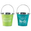 Fun Express 4 1/2″ x 5″ Sharp & Dull Pencil Metal Pail Set – 2 Buckets – Great for Classroom, School and After School Programs – Teaching Accessories