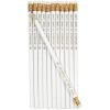 Fun Express Personalized Pencils (Gold), 24 Pieces, Teaching, Writing, Branded, Office Supplies(Solid White)