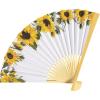 Fun Express Sunflower Printed Folding Hand Fans – Set of 12 – Party Supplies and Decor