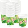 Tropical Flamingo Disposable Plastic Cups – Bulk set of 50, Each Holds 16 oz – Luau and Tiki Party Supplies(50 Count (Pack of 1))