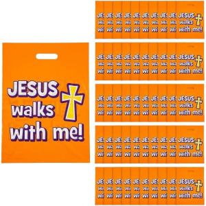 Fun Express – Walk Safely With Jesus Plastic Bag for Halloween – Party Supplies – Bags – Plastic Bags – Halloween – 50 Pieces