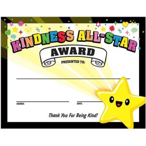 Fun Express 11″ x 8 1/2″ Social Emotional Learning Kindness Award Certificates – 30 Pieces