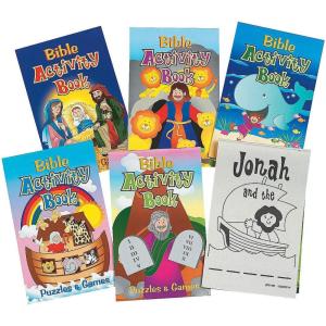Fun Express Bible Activity Pads (12 Books of 48 Pages Each) Sunday School Supplies
