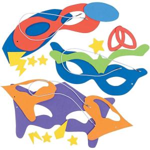 Fun Express Superhero Foam Mask Craft Kit – VBS Vacation Bible School Supplies/Decor – Makes 12 – DIY Crafts for Kids and Home, Party Activities