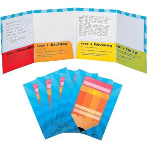 Fun Express Writing Bulk Folders with Pockets – Educational Language Arts ELA Classroom Supplies – Teaching Supplies (Contemporary, 12, Count)