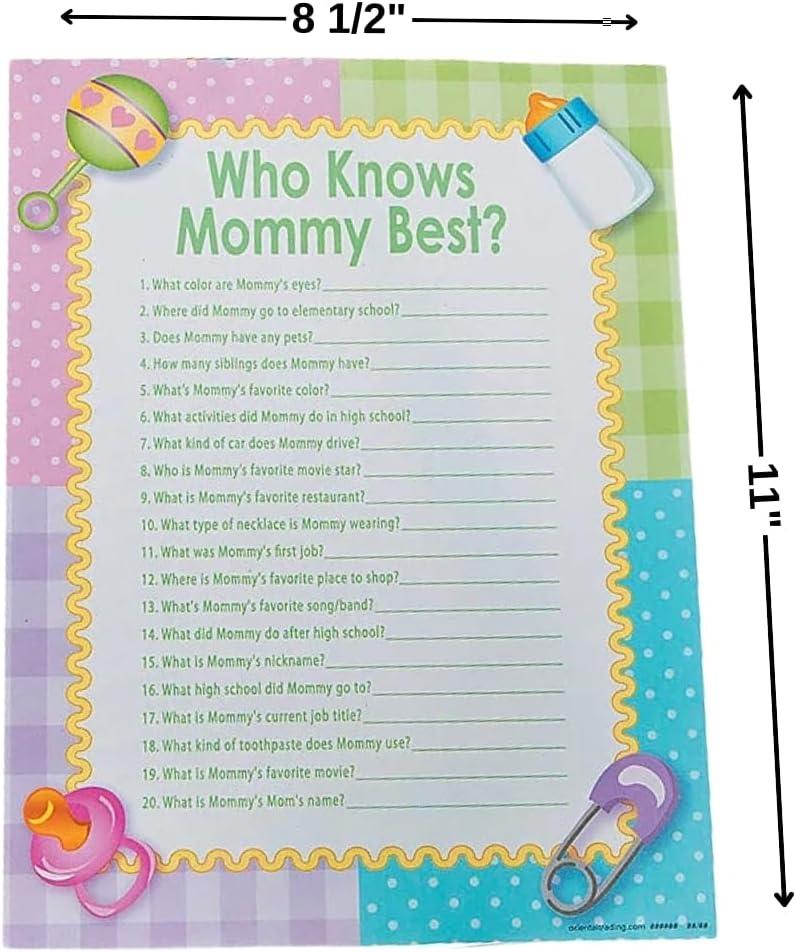 imageFun Express Who Knows Mommy Best Baby Shower Game Interactive and Engaging Mini Game for Baby Shower Parties Fun Group Activity for Friends ampamp Family Perfect for Indoor Entertainment 24 Pieces