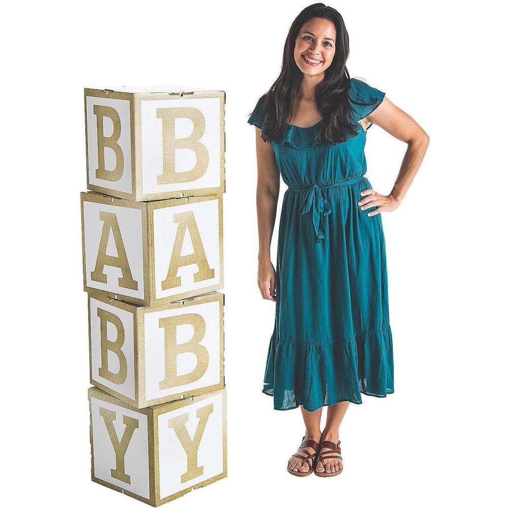 imageBaby Blocks Cardboard Standup Over 4 Feet Tall Gender Reveal and Baby Shower Decor