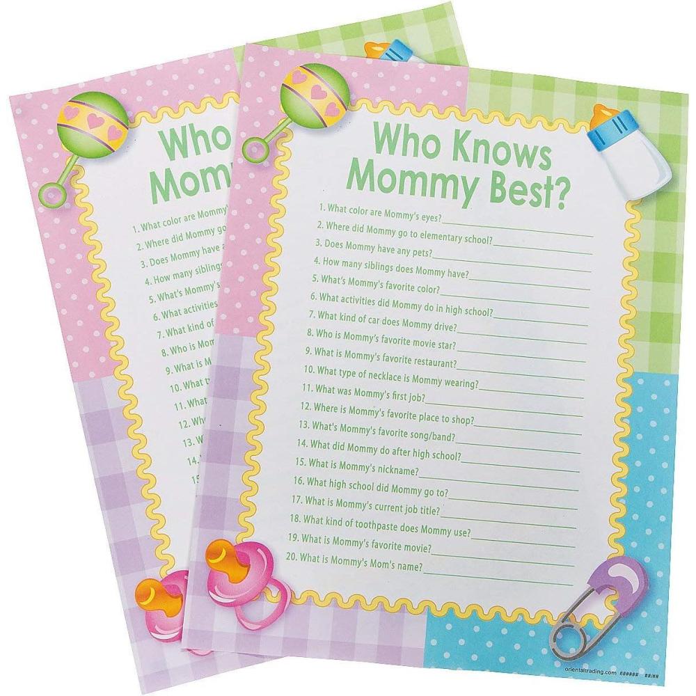 imageFun Express Who Knows Mommy Best Baby Shower Game Interactive and Engaging Mini Game for Baby Shower Parties Fun Group Activity for Friends ampamp Family Perfect for Indoor Entertainment 24 Pieces