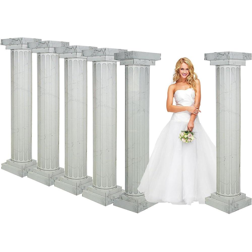 imageMarble Look Fluted Pillar Cardboard Cutout StandUps Bulk 6 Pc