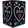 Fun Express Gender Reveal Balloon Box for Baby Shower Party – Premium 24 Inch Tall Black Cardboard Box with Pink & Blue Design | Perfect for Boy or Girl Announcement Celebrations & Games