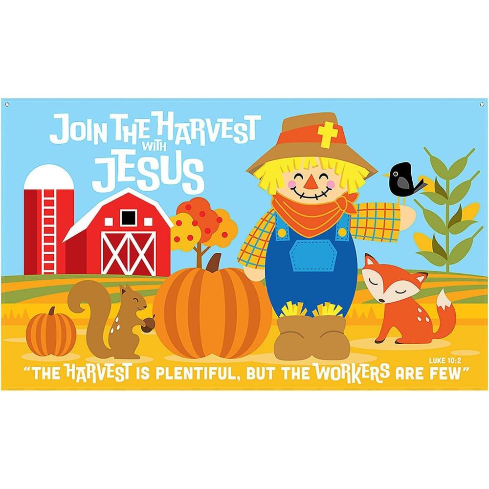 imageFun Express 5 Ft x 3 Ft Religious Fall Harvest Backdrop Banner