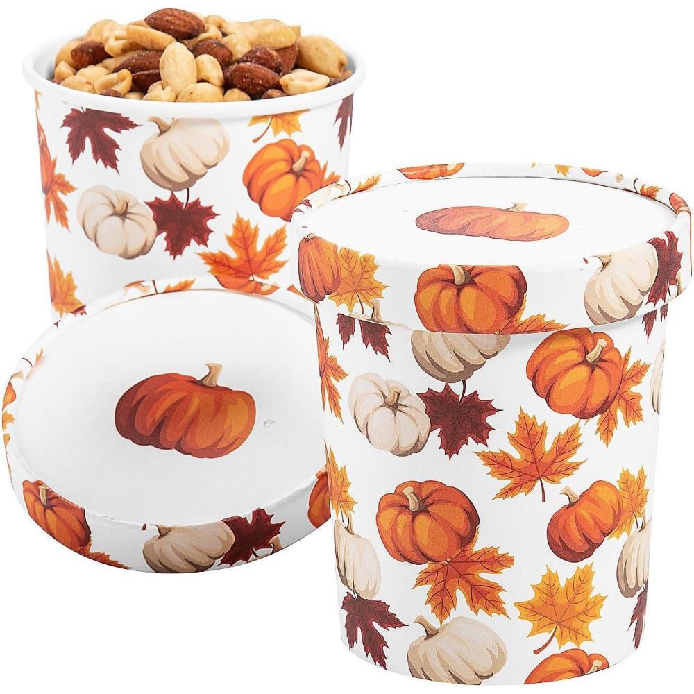 imageFun Express Fall Snack Bowls with Lids  12 Pc
