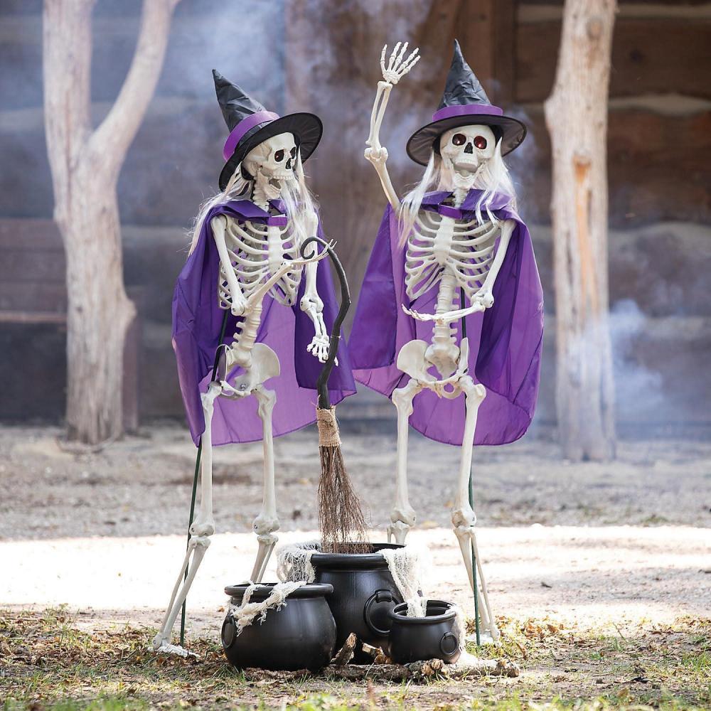 imageFun Express Skeleton Witches with Cauldrons Halloween Decorating Kit 6 Pc