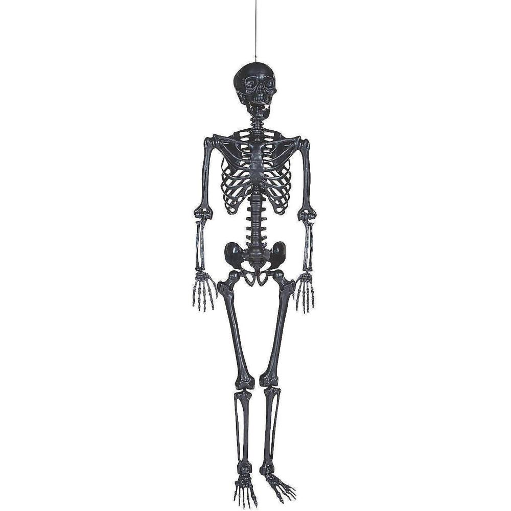 imageLife Size Black Skelton for Halloween  5 Feet Tall and Posable  Scary Home Decor