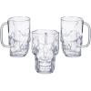 Fun Express Halloween Cups Set of 12 – Clear Skull Shaped Plastic Mugs 16oz for Halloween Party Supplies | Reusable Skeleton Cups for Adults, Day of the Dead & Pirate Birthday Parties