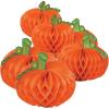 Fun Express Hanging Honeycomb Paper Tissue Pumpkins | 2-Pack (12 Count) | Great for Halloween-Themed Party Decorations