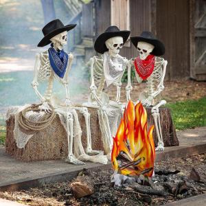 Fun Express Skeleton Cowboy Bonfire Halloween Decorating Kit – 19 Pc