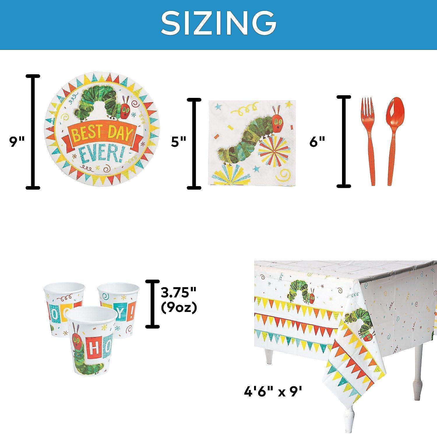 image116 Piece World of Eric Carle Brown Bear Party Disposable Tableware Kit For 24 Guests Includes Plates Napkins Cups and Ceiling Dcor