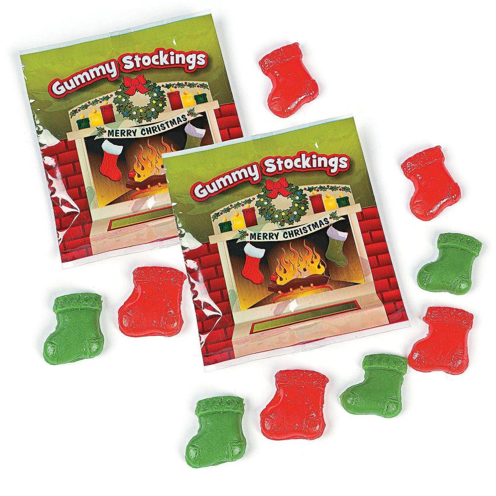imageFun Express Gummy Candy Bulk Christmas Stocking Stuffers Cherry ampamp Green Apple Fruit Gummies 18 Individually Wrapped Candy Packs for Kids Party Favors Goodie Bags ampamp Holiday Treats