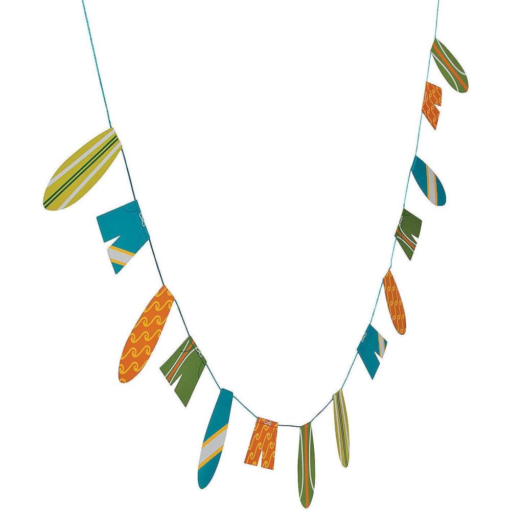 imageVibrant Multicolor Paper Surfs Up Birthday Garland  84quot 1 Pc  Fun ampamp Festive Party Decoration  Ideal for Summer Events