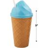 Fun Express 12 Pieces Ice Cream-Shaped Cups with Straws, Holds 14 oz, BPA Free Plastic, Birthday Party Supplies, Multi-Color