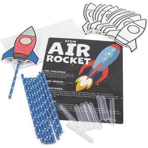 Fun Express STEM Color Your Own Air Rocket Craft Kit, Makes 10