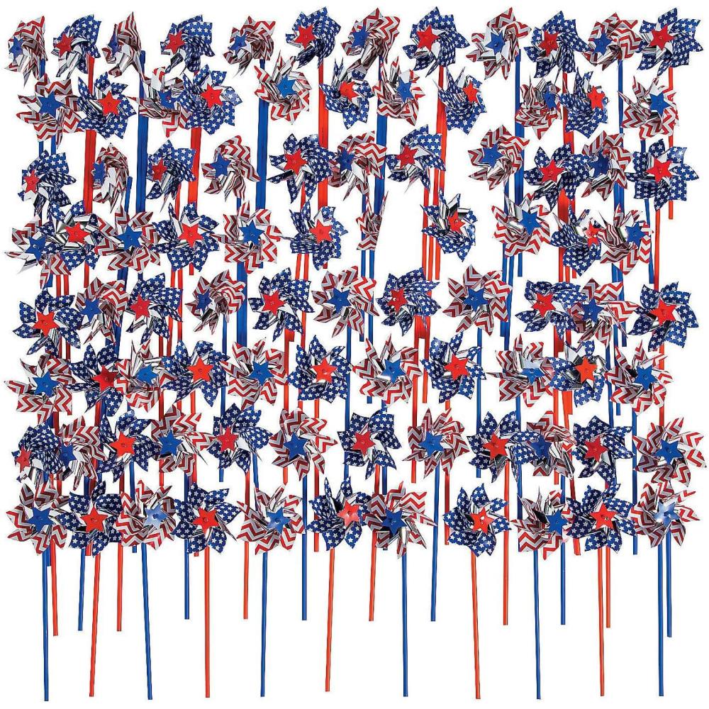 imageFun Express Bulk Patriotic Pinwheels Toys 144 Pieces