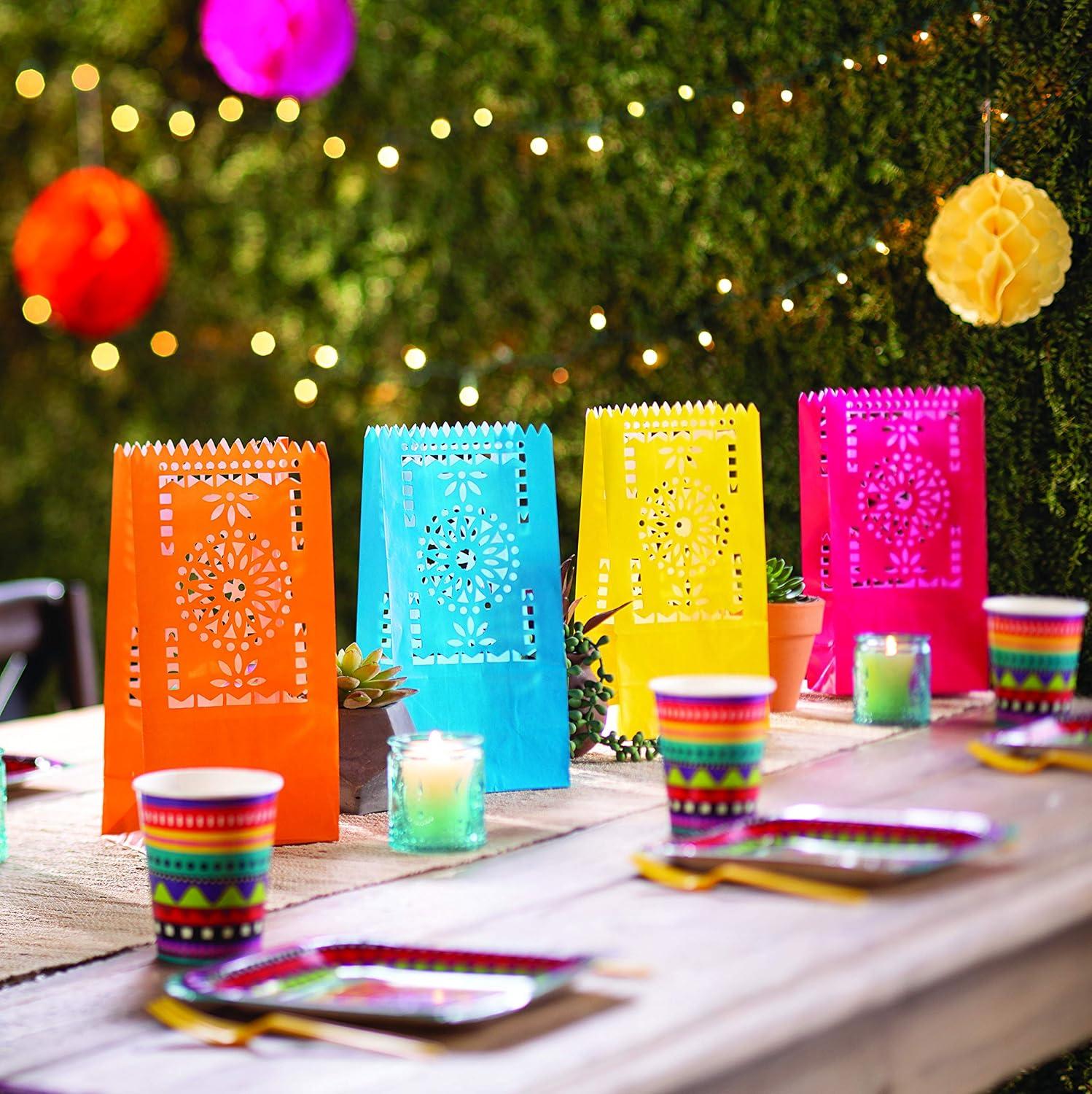 imageFun Express 5quot x 10quot Medium Bright Fiesta Paper Luminary Bags  24 Pieces  Great for Luau Fiesta and Cinco De Mayo Parties