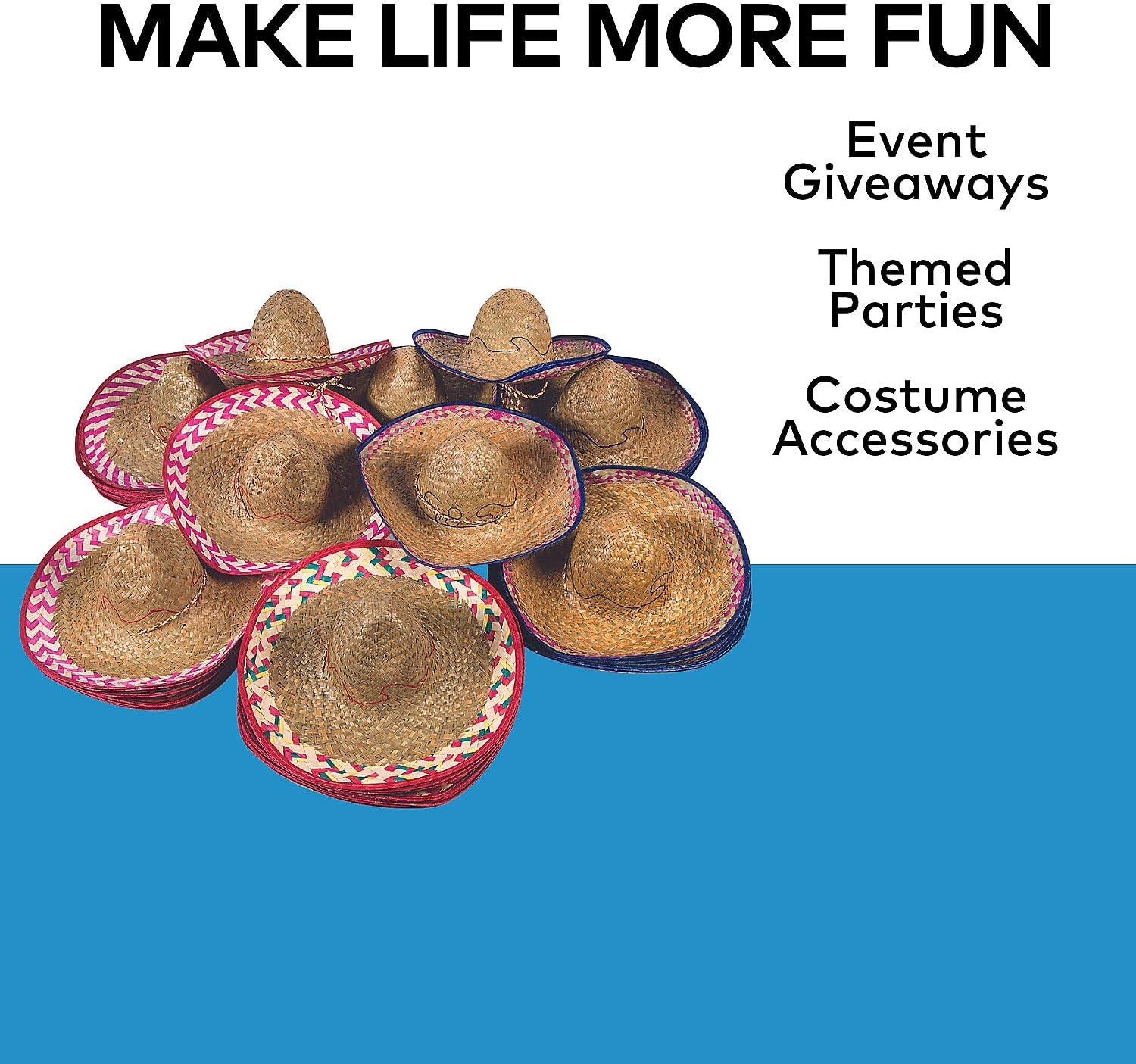 imageFun Express Bulk Adults Embroidered Sombreros 72 Pc Apparel Accessories Great for Cinco De Mayo and Fiesta Celebrations