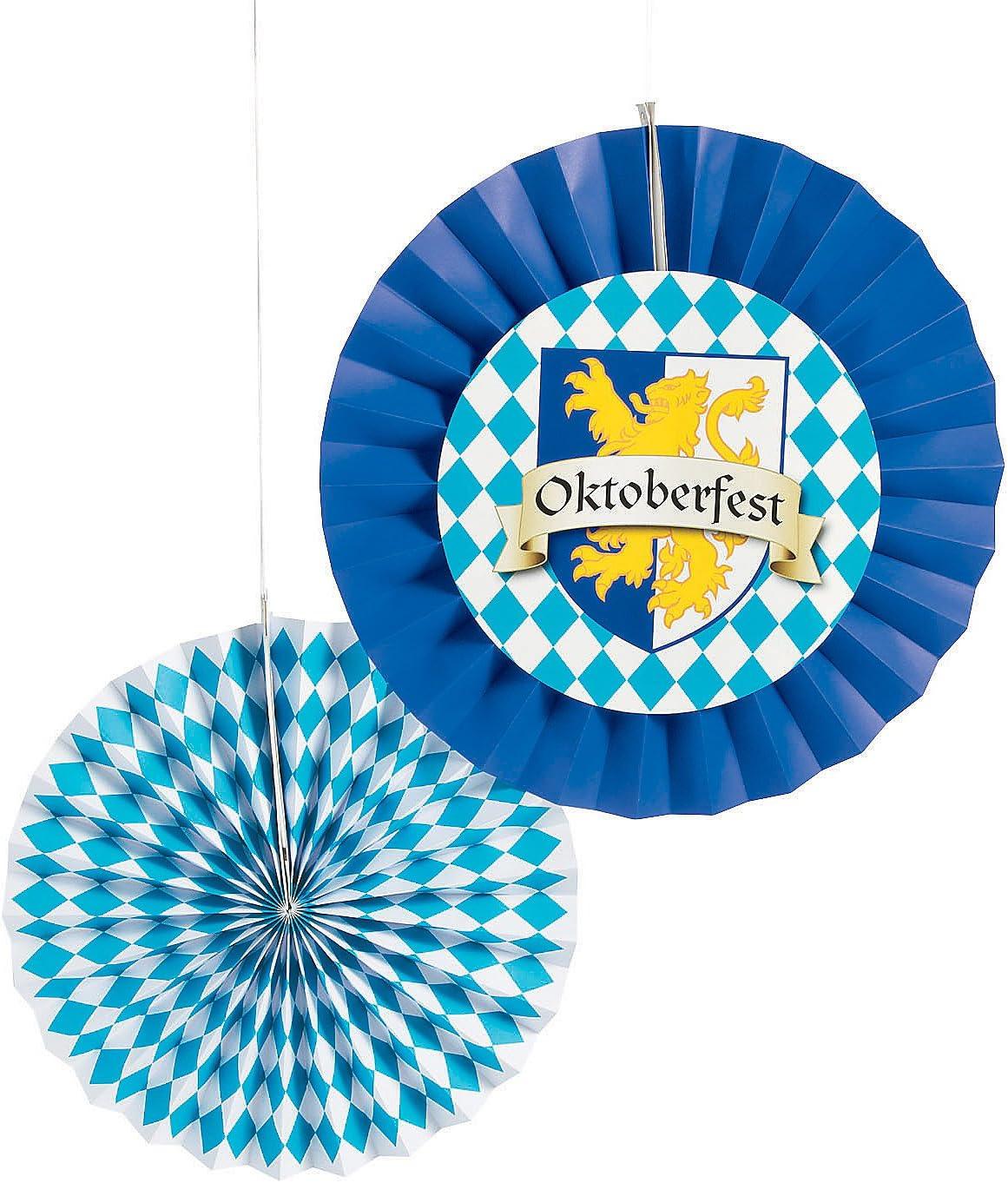 imageFun Express Oktoberfest Hanging Fans  12quot to 14quot Paper Fans Hanging Party Decorations Birthday Parties Bridal Showers Baby Showers Wedding  12 Pieces