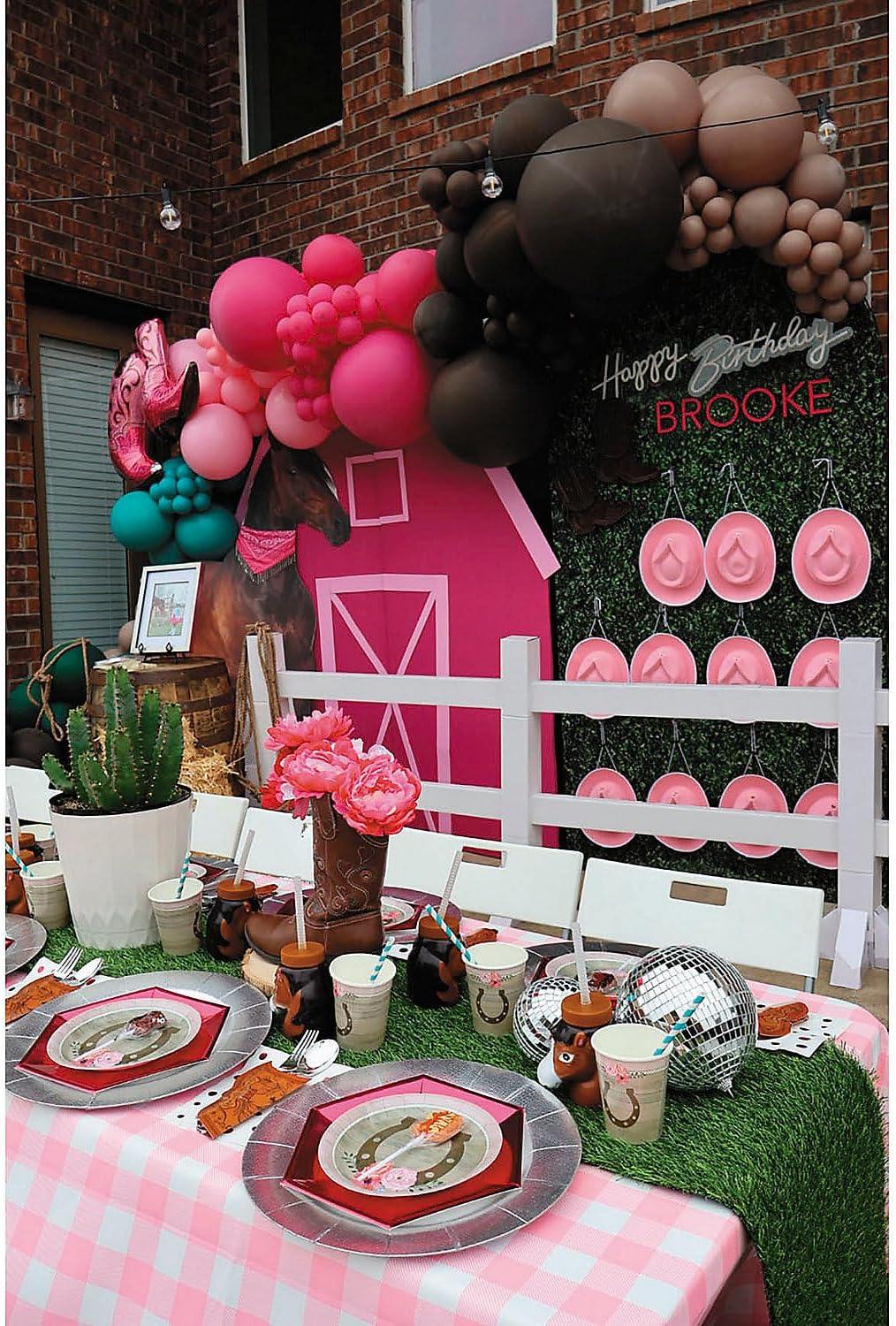 imageFun Express Set of 8 Pieces Horse Shaped Cups with Lids ampamp Straws 4quot Cups with 75quot Straws Holds 14 oz BPA Free Plastic Party Supplies and Favors for Kids MultiColor