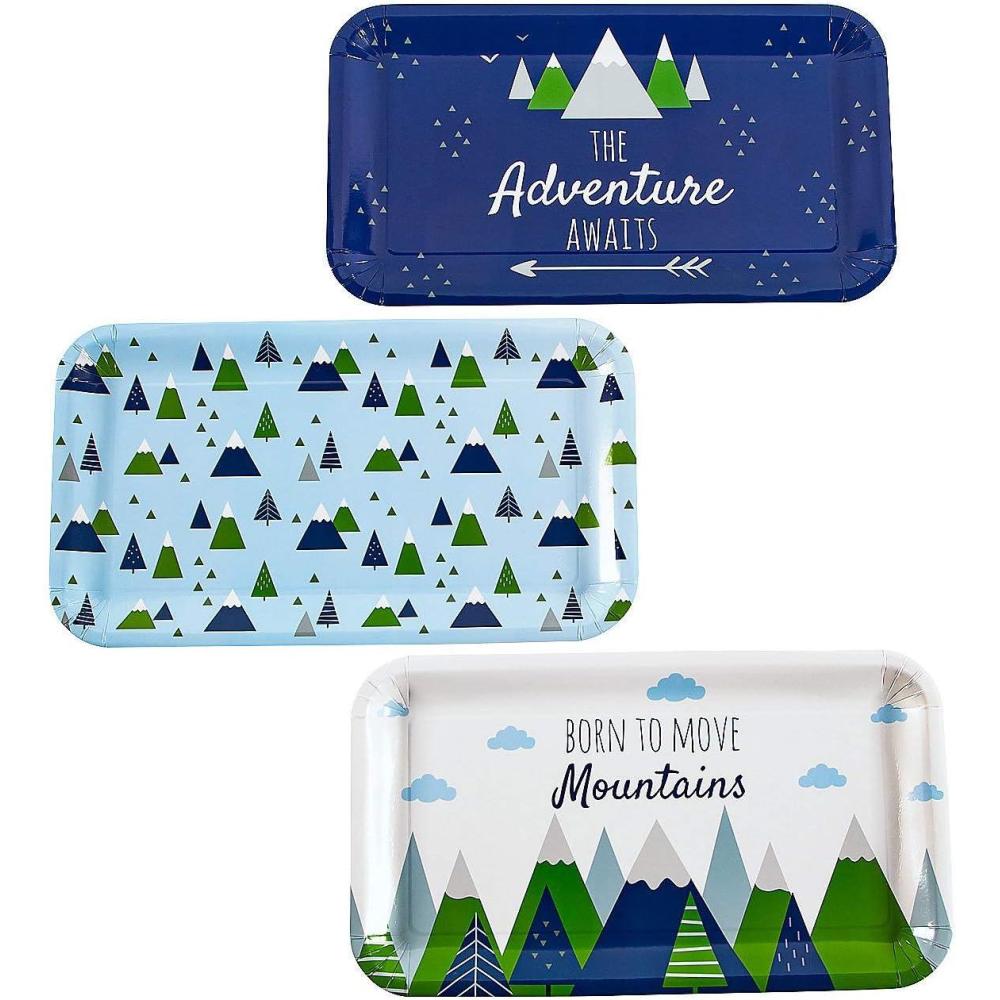 imageFun Express Born to Move Mountains Serving Trays  Inspirational Party Supplies for Baby Showers Motivational Events ampamp Celebrations  Perfect for Serving Snacks ampamp Drinks  3 Pieces