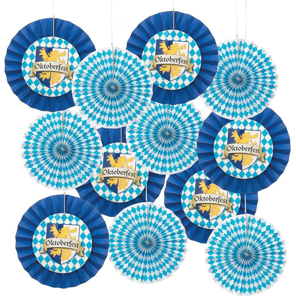 imageFun Express Oktoberfest Hanging Fans  12quot to 14quot Paper Fans Hanging Party Decorations Birthday Parties Bridal Showers Baby Showers Wedding  12 Pieces