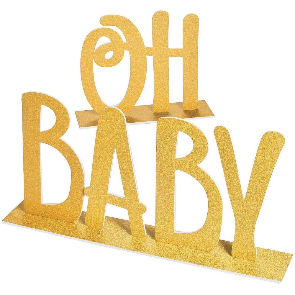 imageGold Oh Baby Centerpiece  perfect for baby shower or gender reveal decorations