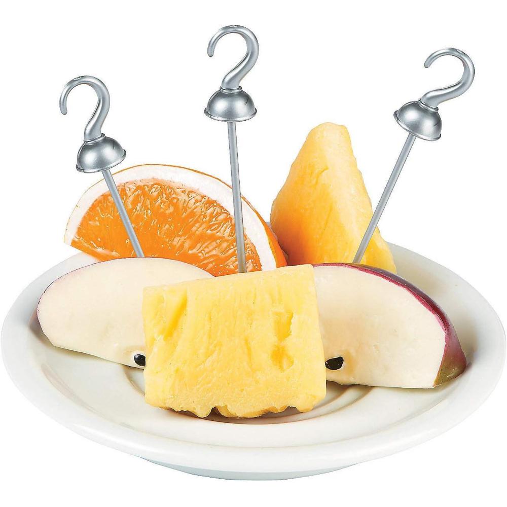 imagePirate Hook Food Picks Bulk set of 25 Halloween and Party Supplies