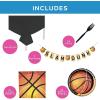 108 Piece Basketball Party Disposable Tableware Kit For 24 Guests, Plates, Forks, Napkins, Garland and Tablecloth, Great for Sport and Birthday Parties