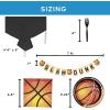 108 Piece Basketball Party Disposable Tableware Kit For 24 Guests, Plates, Forks, Napkins, Garland and Tablecloth, Great for Sport and Birthday Parties