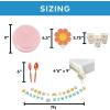 131 Piece Groovy Birthday Party Disposable Tableware Kit for 24 Guests, Napkins, Plates, Cups, Cutlery, Garland and Tablecover Included