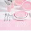 Fun Express 54″ x 84″ Pink Hearts Baby Shower Plastic Tablecloth