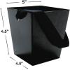 Fun Express Black Cardboard Party Favor Bucket with Ribbon Handle (Set of 6) Wedding, Event and Party Treat Supplies