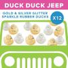Fun Express Gold & Silver Glitter Sparkle Rubber Ducks – 12 Pieces | Baby Shower, Beach, Pool, Birthday, Bathtub Toys